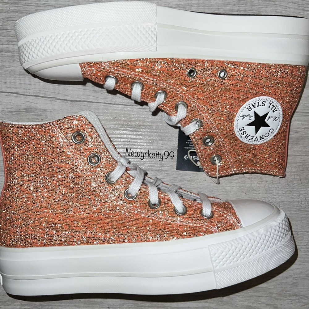 Converse Chuck Taylor All Star Platform High Clay Shiny size 7 LIKE NEW